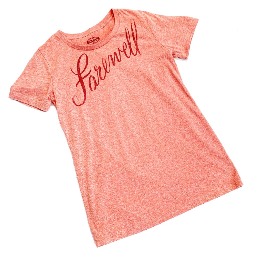 Fossil Farewell Red Vintage Graphic Tee Small